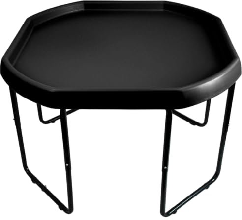 Black Mixing Play Tray 100cm Diameter & Height Adjustable Stand - For Fun & Messy Sand, Water & Glitter Play.
