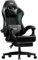 HLFURNIEU Silla Gaming Ergonómica, Silla Gamer con Reposapiés y Soporte Lumbar, Silla Ordenador con Spring Cushion, Sillon Gamer Altura Regulable, Respaldo Ajustable, Cadeira Gaming Negro y Verde