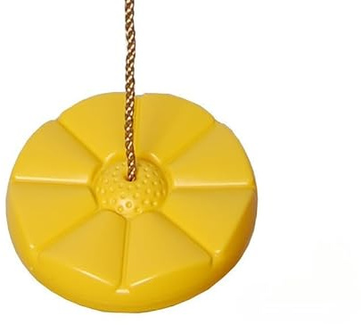 Bello Giardino - Tellerschaukel - Schaukel Outdoor Spielzeug für Kinder – Nestschaukel Sitz Ø 31 cm in Blumenform aus Kunststoff - Kinderschaukel Garten (Gelb)
