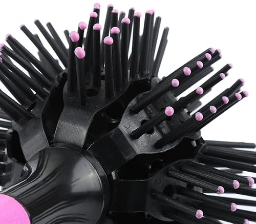 Cosiki Runde Kugel-Haarbürste, 3D-Kopfhautmassage, Locken-Kugelkamm für Mädchen, Hitzebeständige Haarbürste für Langes Haar, 360-Grad-Kugelkamm Zum Stylen von Nassem und Trockenem Haar