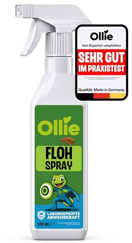 Ollie Flohspray 500ml [Umgebungsspray] - Flohspray für Wohnung und Möbel - Hocheffektives Flohmittel mit Sofort-Effekt - Sinnvolle Ergänzung für Flohmittel Hunde