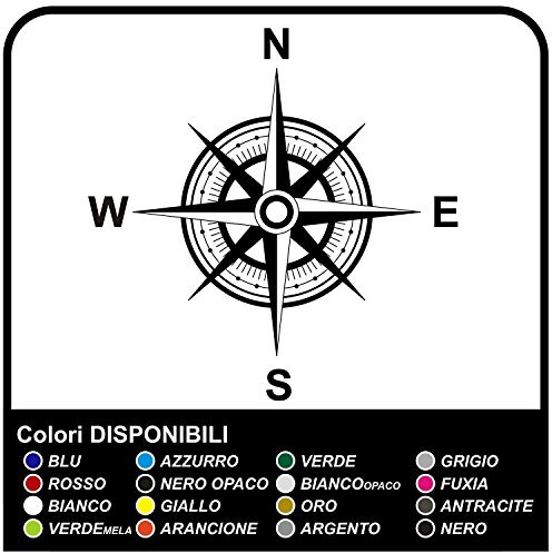 Adesivi Rosa dei Venti Bussola Adesiva per Fuoristrada Stickers Fiancate decals (BIANCO OPACO)