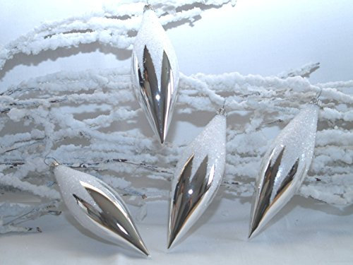 Jingle Bells Lauscha Christbaumschmuck Olive Schneedach - Glas - 4 Stück - Weihnachtsschmuck