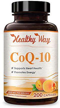 Coenzyme Q10 400mg CoQ10 Supplement - Once Daily Coq 10 200mg Powder Capsules for Healthy Heart Antioxidant and Energy Support - Non-GMO Quick Absorption Ubiquinone Q10 Coenzyme (100 Servings)