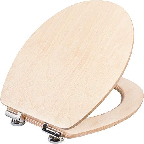 Cornat WC-Sitz Ligna - Hochwertiges Echtholz - Kiefer - Absenkautomatik - Komfortables Sitzgefühl - Edle Holz-Optik passt in jedes Badezimmer / Toilettensitz / Klodeckel / KSLIGKSC
