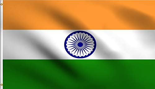 DMSE Indische Nationalflagge Indien, 90 x 150 m, 100% Polyester, 100 D Flagge, UV-beständig 2' X 3' Ft Foot 2' X 3' Ft Foot