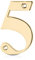 XFORT Polished Brass Front Door Number 5, House Number Suitable for All Door Types including Wooden, uPVC, and Composite.