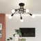 Riserva Industrielle Deckenleuchte, Edison, 5 Lampen, Metall, Kronleuchter, Retro, Deckenbeleuchtung, Schwarz, für Wohnzimmer, Schlafzimmer, Küche (ohne Leuchtmittel)
