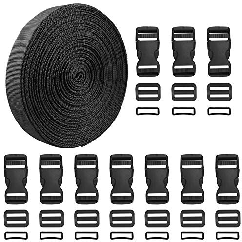 Magarrow 10,9 Yards Gepäckgurte Verstellbarer Reisezubehör Koffer mit Riemen mit Schnallenriemen Rutschfester Packgurt (Schwarz)