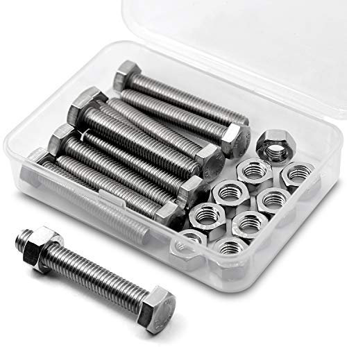 M8 x 50mm 10PCS Boulons à six pans en 304 Acier Inoxydable de Coin Extérieur Vis Hexagonale,Boulons et écrous de Sortilège Ensemble