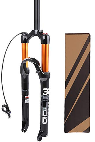 TOMYEUS Bicicletta MTB Forcella Ammortizzata 26/27,5/29 Pollici, Tubo Dritto 1-1/8 Ammortizzatore Montagna Forcelle Pneumatiche 120 mm di Viaggio (Colore : A, Size : 29 Inches)