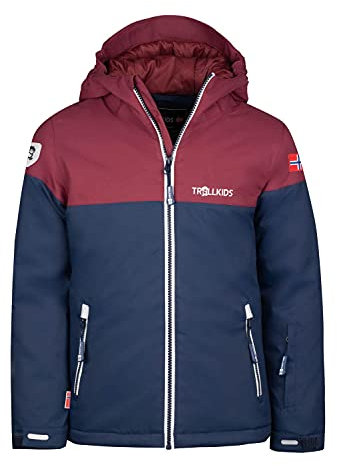 Trollkids Hallingdal Mädchen Skijacke, Marineblau/Rot/white, Größe 104