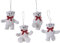 Decoris Christbaumschmuck Kunststoff/Samt 7cm x 4 Stück Set Teddybären Eisbären Waldtiere bruchsicher weiß