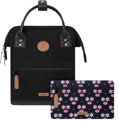 CABAIA - Sac à Dos Adventurer Brighton - Mini 10L - Déperlant - Compartiment Ordinateur Portable 10,5-2 Poches - Certifié Vegan - Sac Voyage, Affaires, École pour Homme et Femme - Noir