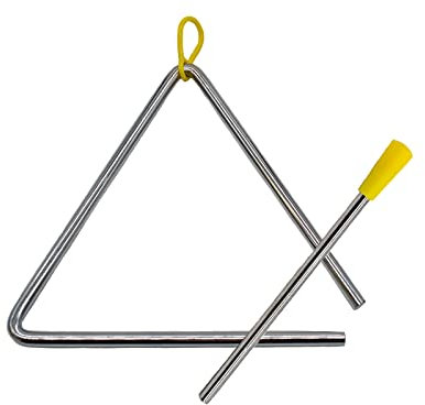 TRIXES 4 Zoll Triangel Musikinstrumente - Spielen Sie mit Schlaginstrumenten wie Trommel, Glocken, Xylophon, Maracas, Glockenspiel - Geeignet für Erwachsene, Kinder, Kleinkinder - Kinderspielzeugset