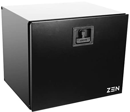 LKW Staukasten Metall verzinkt schwarz 600 x 500 x 500 mm inkl. Daken Dämpfer, Werkzeugkasten, Unterflurbox, Staukiste, Daken ZEN