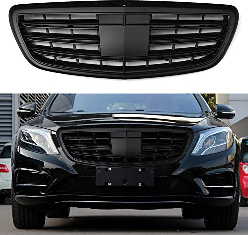 EHBOTA W222 - Griglia anteriore per rene di ricambio per Mercedes Benz Classe S W222 2014-2020, 1 coppia/set nero opaco