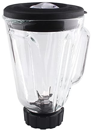 LMEI Replacement Parts 5cups Glass Jar with Blade and Base Bottom Cap,Compatible with Hamilton Beach Blenders