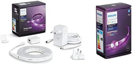Philips Hue Lightstrip Plus v4 [2 m] White and Colour Ambiance Smart LED-Kit mit Bluetooth + 1m extension (3m gesamt) smarte Lichtsteuerung über Sprache oder App