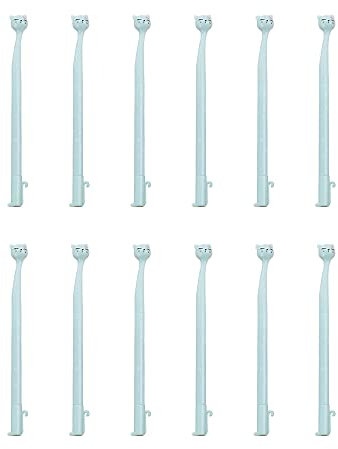 Set mit 12 Katzen-Gelstiften, 0,5 mm, niedliche Katzen-Kugelschreiber, glattes Schreiben, Schulbürobedarf für Studenten, Lehrer, Katzenliebhaber, hellgrün