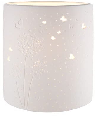 GILDE Prickel Lampe Tischlampe - Puste Blume - Dekoration - Höhe 20 cm, 32317, Weiß, Höhe 20,5 cm