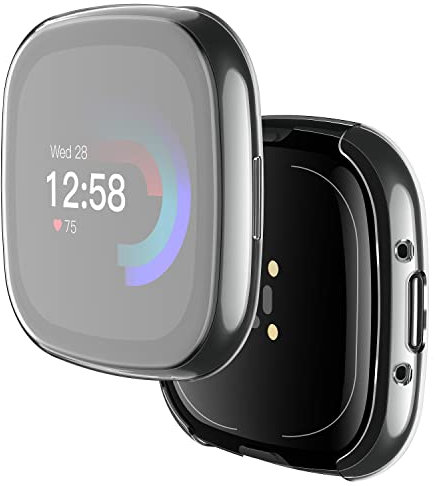 Yolin [2-Stück] All-Around TPU Displayschutz Kompatibel mit Fitbit Versa 4 / Fitbit Sense 2, Ultradünne Weiche Schutzhülle für Fitbit Versa 4 / Fitbit Sense 2 (2 Transparent)