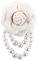 Stoff Kamelie Blume Brosche Pins Perle Quaste Corsage Brosche, Vintage Stil Mädchen Geschenk Hemd Kragen Modeschmuck Pin (weiß)