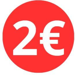 BALSAT Preisetiketten 1 €, 2 €, 3 € Angebot Euro 500 Stück runde Aufkleber Rot Aufkleber Abziehbilder Price Stickers Rabatt Angebot Auslieferung (2 €)