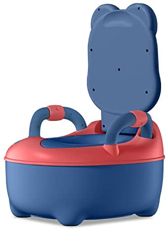 JNGLGO Töpfchen für Kinder Toilettensitz Kindertoilette Toilettentrainer Baby Toilette Toilettensitz für Kleinkinder Potty Training Toilette Babytopf mit Griffe (Klassisch - Blau)