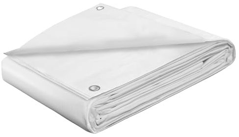 STARPYNG-100g/m² Weiß 1.5mx6m Abdeckplane, Planenabdeckung, Wasserdicht, UV-beständig, witterungsbeständig, Abdeckung von Autos, Booten, Innenhöfen, Camping, Holzplane