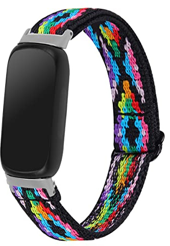 BBZ Inspire 3 Armband,weiches, atmungsaktives Nylongewebe, Sport-Ersatzarmband, dehnbares Armband kompatibel mit Fitbit Inspire 3/Inspire 2/Inspire/Inspire HR/Ace 2/Ace 3