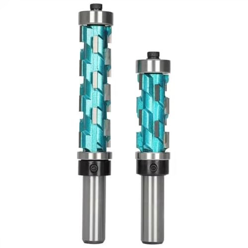 2PCS Flush Trim Router Bit 1/2 Shank for Woodworking Trimming, Double Bearing Spiral Trimmer 3-7/8 and 4-7/8 Size, Spiral Flush Trim Router Bit 1/2 Shank for Solid Wood Panels