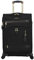 Steve Madden Designer Luggage Collection – Leichter erweiterbarer Softside-Koffer, 61 cm, mittelgroß, 4 Rollen, karierte Tasche (schwarz, 61 cm), Peek-A-Boo Schwarz, 24in, Business und Freizeit