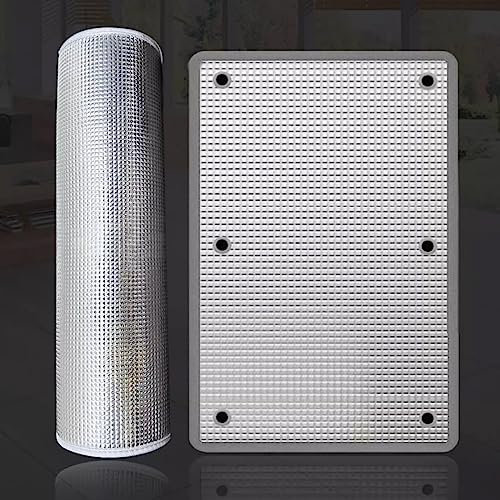 Zlovne Alufolie Heizung Isolierung Dämmung,Rückstandslose Sonnenschutz Folie mit Statischer Haftung,Premium Spiegelfolie,Dunkel für Schlafzimmer Badezimmer Kinderzimmer,7 mm Dicke (45x130cm/18 x51)