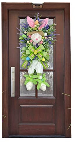 Novaray Osterkranz Tisch mit Plant Vine und Bunny, Türkranz, Wandkranz, Fensterdeko für Weihnachten Ostern Dekorationen