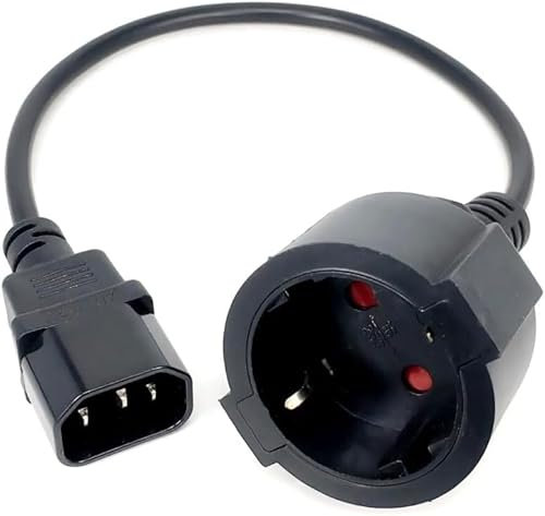 BLOMBLAUM Cavo ups spina Presa Schuko Bipasso nero black per gruppo ups di continuità convertitore adattatore corto spina per pc fisso e stampante femmina maschio cable salva spazio