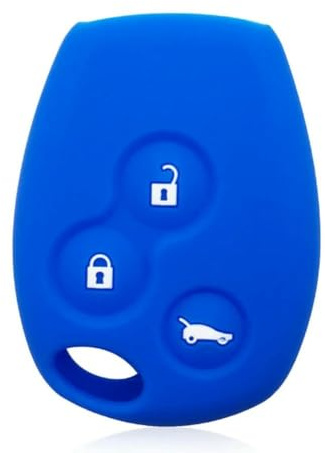 GUYFAM Auto Parts Coque de clé de voiture en silicone pour R-enault Trafic Vivaro Primastar Movano Kangoo Logan 2 Clio 3 pour O-PEL Vivaro Porte-clés Bleu