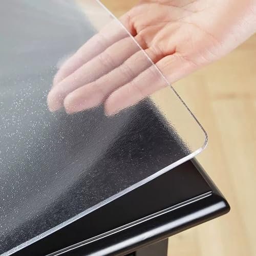 TMGJShd Verdickte PVC-Tisch Schutzhülle wasserdichte Tischdecken-Schutzhülle für Den Haushalt, Kann Drinnen Und Draußen Usw Verwendet Werden. (Mattiert, 2mm - 30 x 30 cm Rechteck)