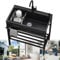Spültisch Edelstahl Waschbecken Outdoor Spülbecken mit Armatur Freistehendes Ausgussbecken Küche Einzelbecken Waschküche Spüle Set küchenspüle mit Unterschrank Außenbecken Badezimmer Waschtisch (Size