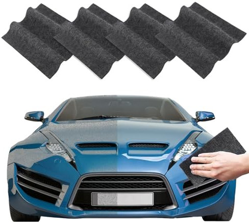 4 Stück Nano Sparkle Tuch,Nano Sparkle Tuch Auto Kratzer,Nano Magic Tuch Auto Kratzer Reparatur,Einfach zu Bedienen,für Ausbesserung von Leichten Kratzern im Autolack,Wasserschäden,Lackpflege