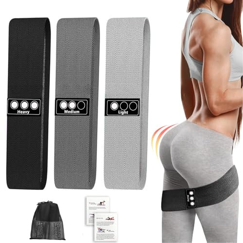 FOLAI Resistance Hip Bands, Fitnessbänder [3er Set] Zugkraftstärken Trainingsband Yogaband Widerstandsbänder und Unterstützung fürs Beintraining, Yoga,Krafttraining und Klimmzüge