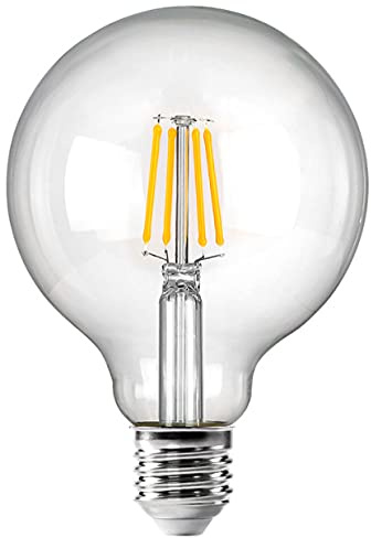 Leo's Light 8W LED Edison Lampe G125 LED Filament Lampe Dekorative Glühbirnen E27, ersetzt 80 Watt, 800 Lumen, 2200K Warmweiß, für Hängelampe Wandleuchte Pendelleuchte (Clear, 8W)