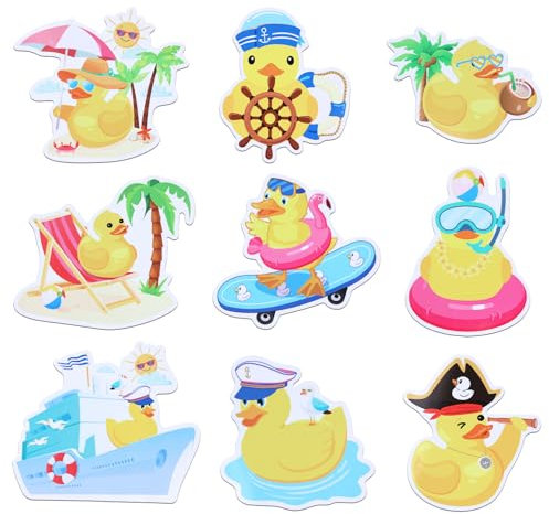 9pcs Themed Duck Door Decoration, Cute Cruise Door Magnets Reliable Cruise Ducks Themed Magnets Cruising Ducks Magnet Stickers for Doors Cars Cruise Ship Metal Surfaces & Refrigerators