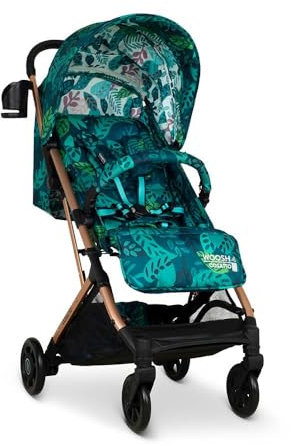 COSATTO Woosh 4 Kinderwagen – Leichter Kinderwagen Geburt bis 25 kg – Einhändig zusammenklappbar, kompakt, Teleskopgriff, extra großer Einkaufskorb, Getränkehalter (Midnight Jungle)