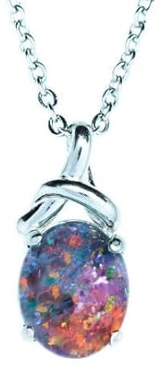 HARSHALI GEMS Natürliche schwarze Opal-Edelstein-Halskette – echter australischer Opal-Halsketten-Anhänger aus 925er Sterlingsilber, Mädchen-Damenschmuck, Edelstein, schwarzer Opal, Edelstein,