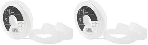 Berisfords Velvet Ribbon, White, 10.2 x 2.1 x 10.2 cm (Pack of 2)