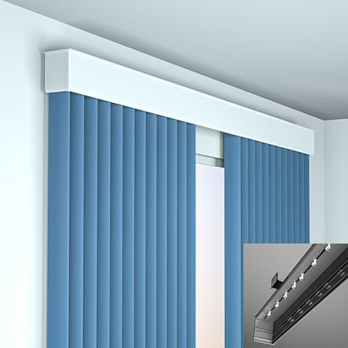 3-in-1-Gardinenschienen-Stangengarnitur Weißer Vorhangkasten mit Schiene Wandmontiertes Aluminium-Gardinenschienensystem for Wohnzimmer, Schlafzimmer, Hotel, Villa(White,5m(16.4ft))
