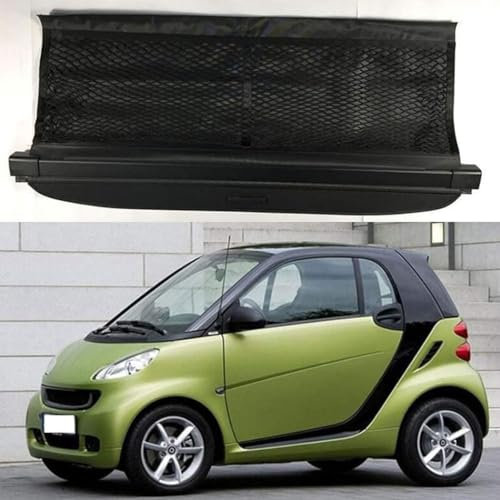 DdaiXQ Auto Einziehbare Hintere Kofferraum Hutablage Für Smart 451 fortwo 2009-2014, Kofferraum Ablagen Schutz Abdeckung Cargo Cover Gepäckrollo