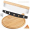 URHRHU Planche à Pizza avec Couteau à Pizza en Acier Inoxydable Planches à Pizza Rondes en Bois Pizza Cutter avec Manche en Bois Massif pour Pizza, Pain, Dessert