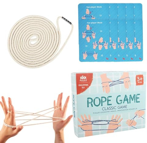 SVCEQZE Juego de Cuerdas de Cuna de Gato, Juego de Cuerdas de Dedo | de Cuerda de Truco Interactivo de Truco de Rompecabezas,Suministros de Juego de Cuerda de Mano cooperativa para niños de